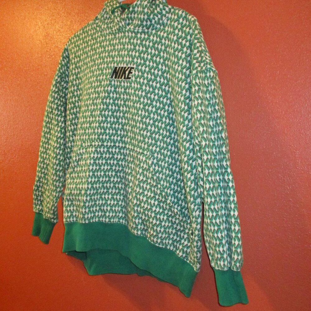 Nike Hoodie White Label Men Medium Green White Black Long Sleeve Pullover - Picture 4 of 10